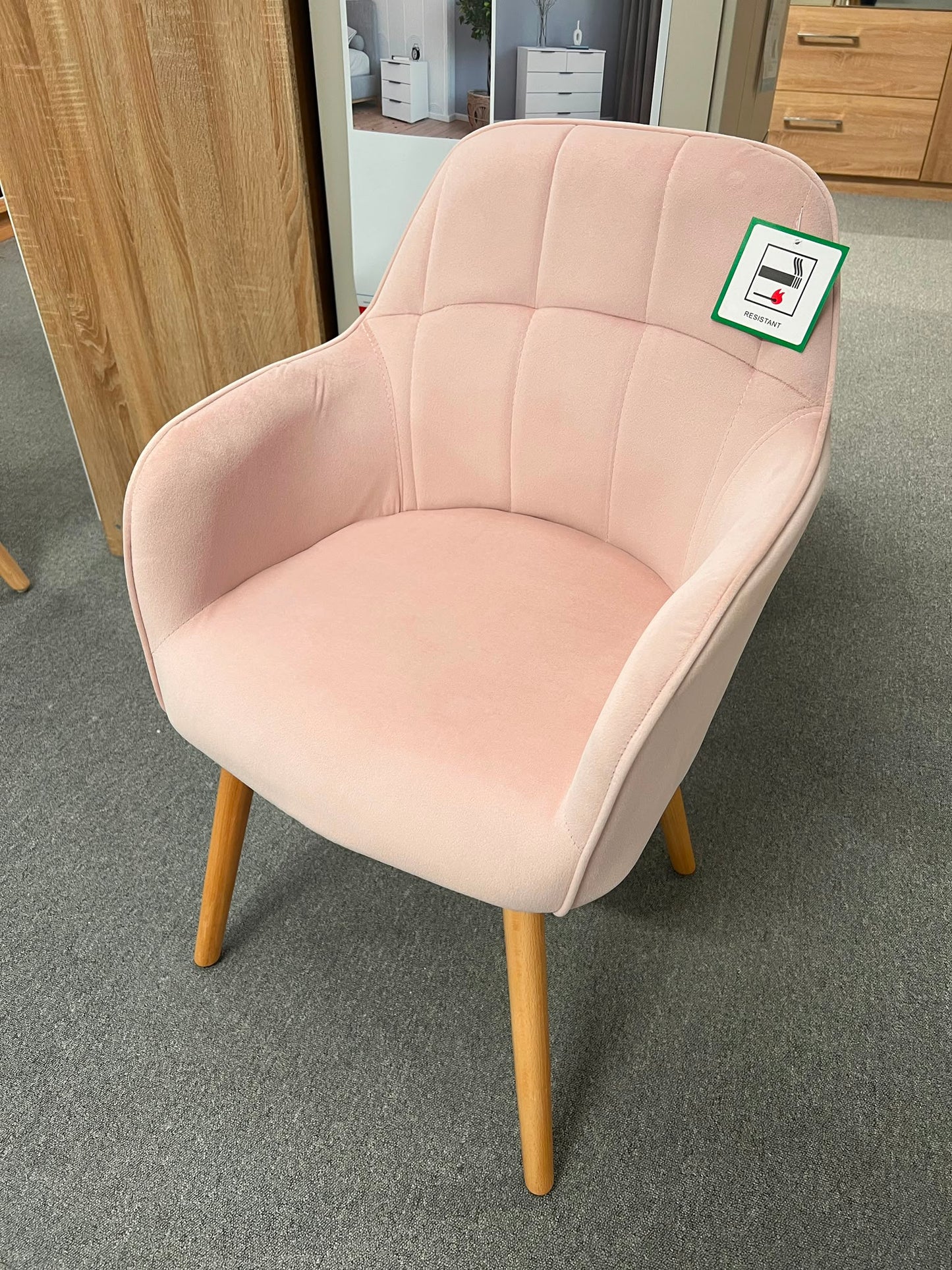 Pink Velvet Accent Chair