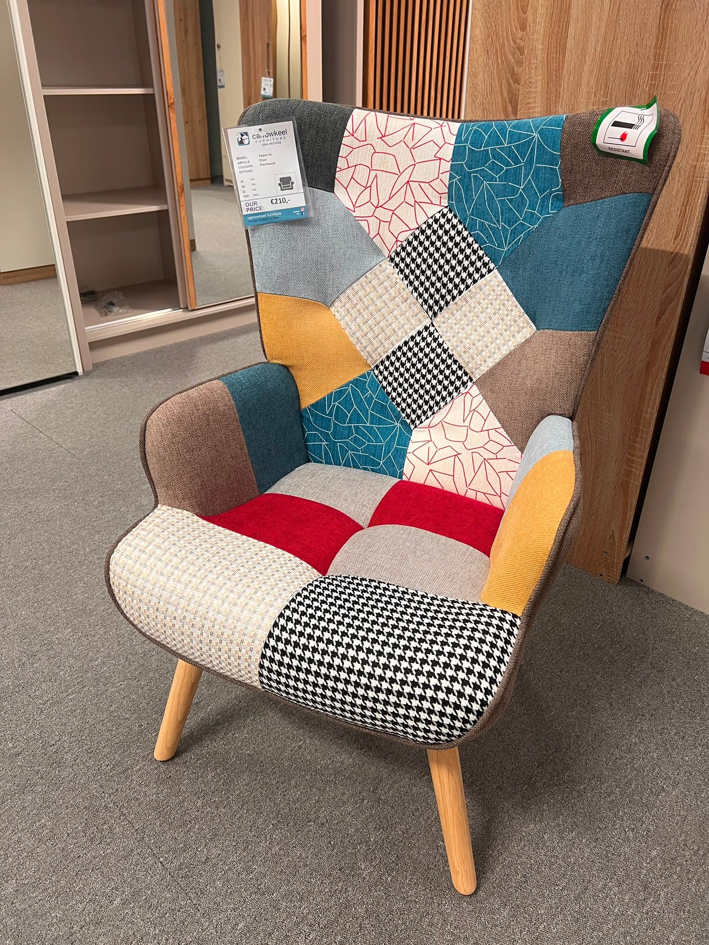 Taylor Patchwork Wingback Chair