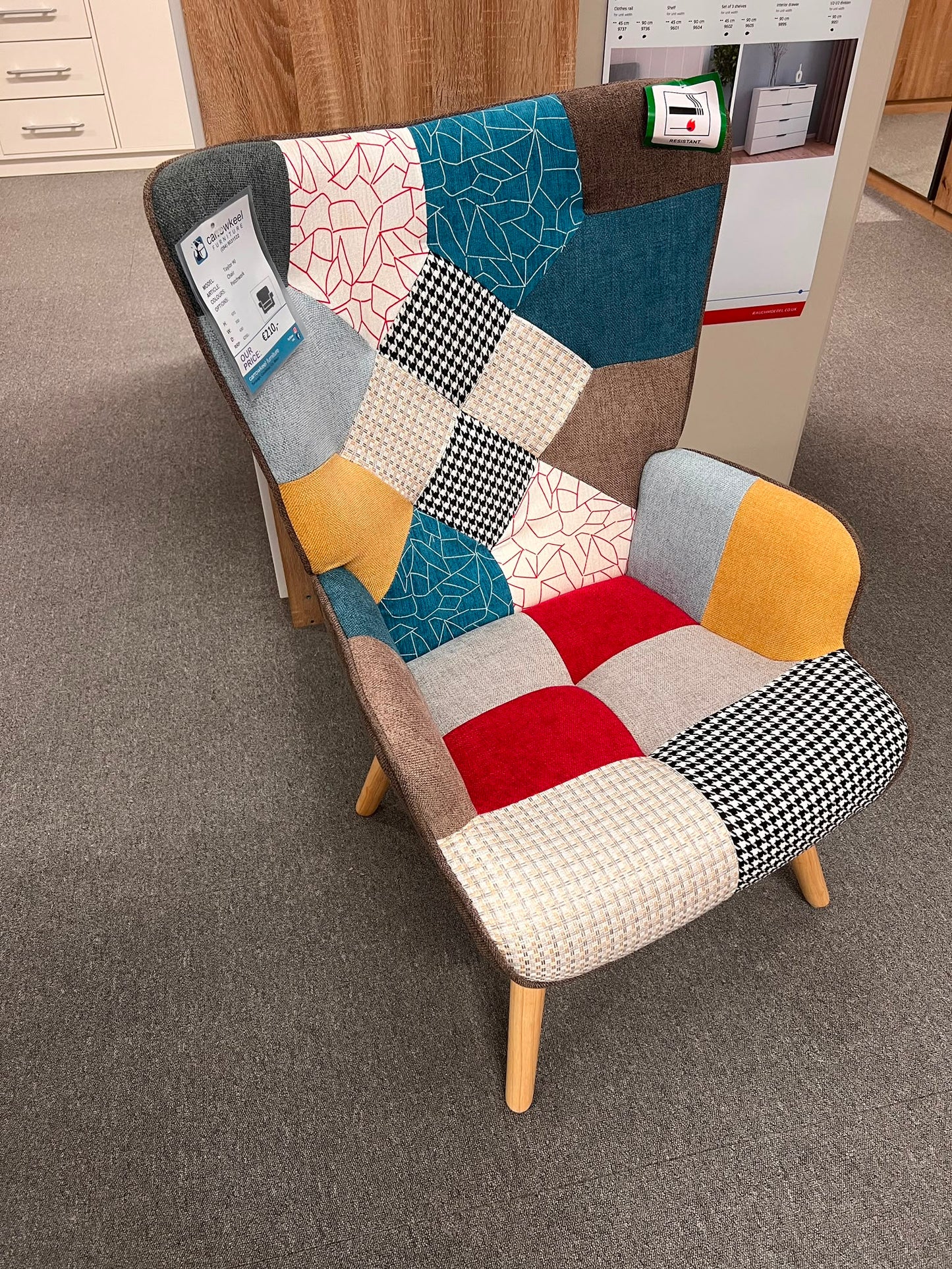 Taylor Patchwork Wingback Chair