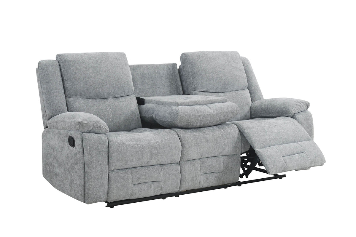Weston 3 Seater Manual Recliner Sofa - Grey