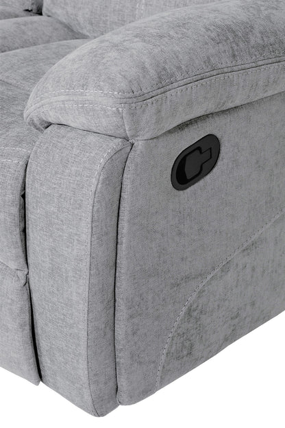 Weston 3 Seater Manual Recliner Sofa - Grey