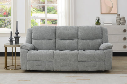 Weston 3 Seater Manual Recliner Sofa - Grey