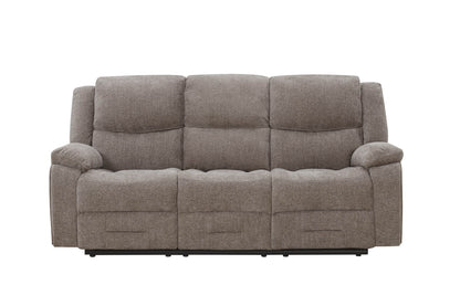Weston 3 Seater Manual Recliner Sofa - Mocha