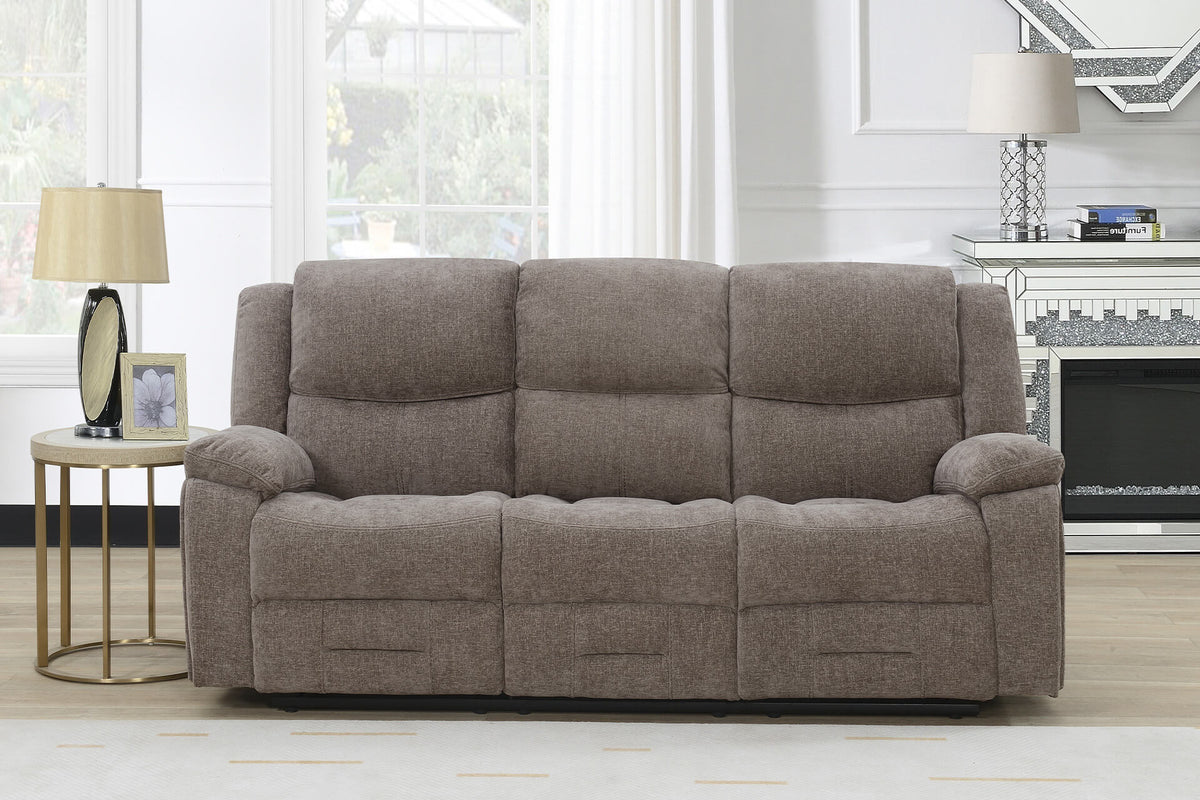 Weston 3 Seater Manual Recliner Sofa - Mocha