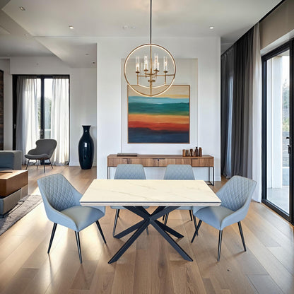 Zara Dining Table - Marble Effect White