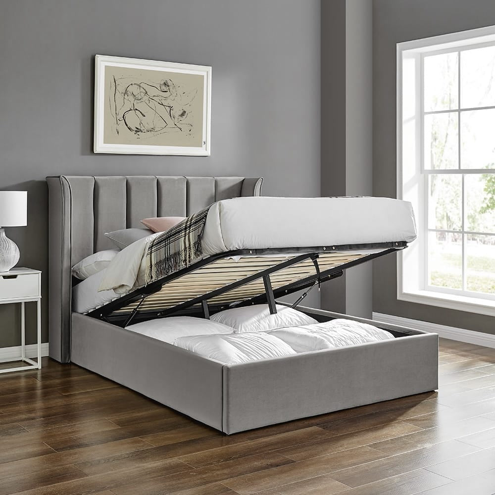 Polaris Storage Bed (LB69) - Silver - Multiple Sizes