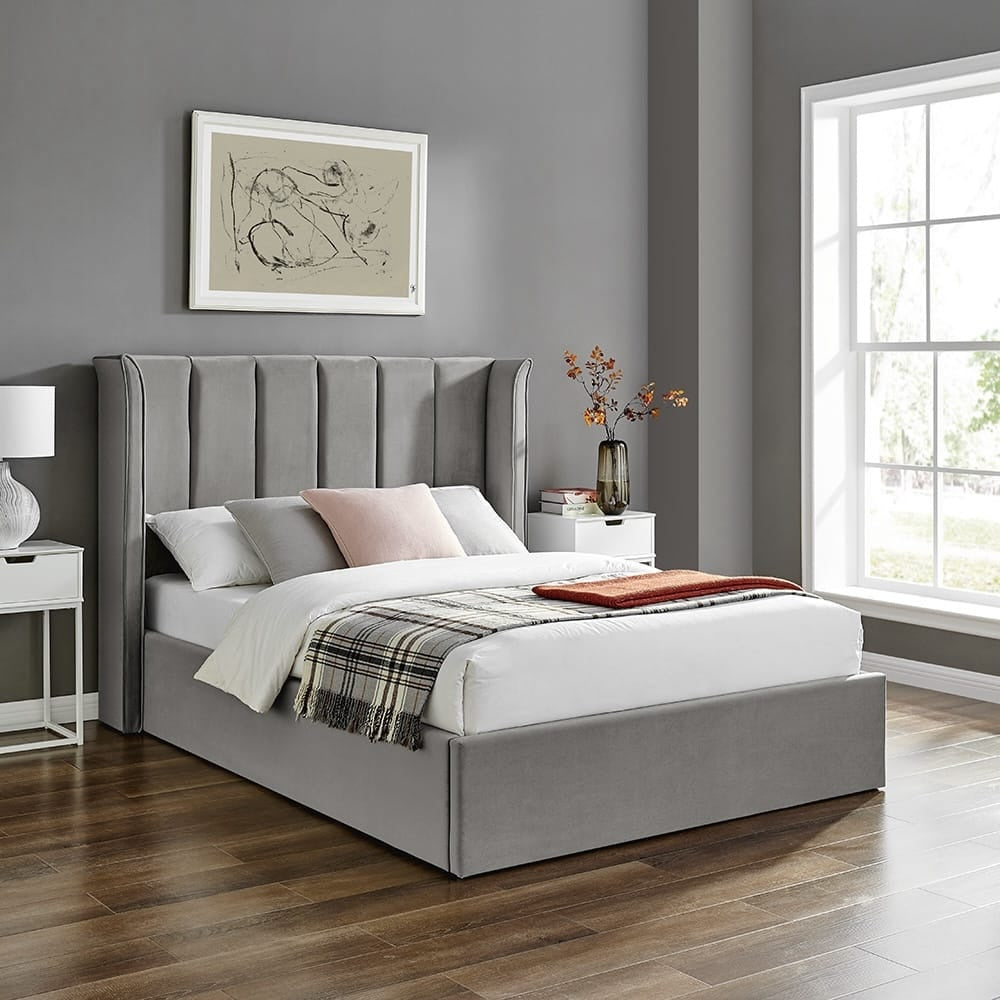 Polaris Storage Bed (LB69) - Silver - Multiple Sizes