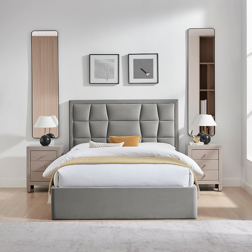 Carmen Storage Bed (LB88) - Silver - Multiple Sizes