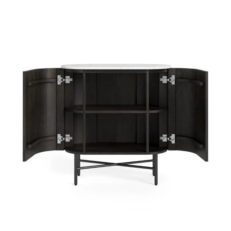 Lucas Sideboard - Black w/ Marble Top - Multiple Sizes