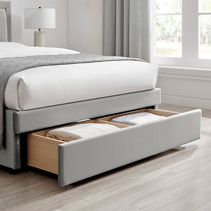 Ursa Storage Bed (LB78) - Grey Velvet - Multiple Sizes