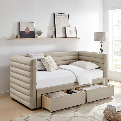 Bellatrix Day Bed (LB79) - Taupe Velvet