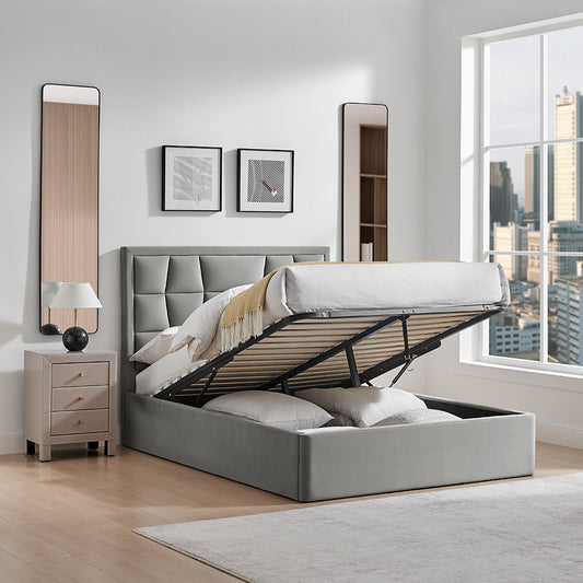Carmen Storage Bed (LB88) - Silver - Multiple Sizes
