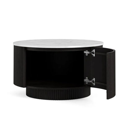 Lucas Coffee Table - Black w/ Marble Top