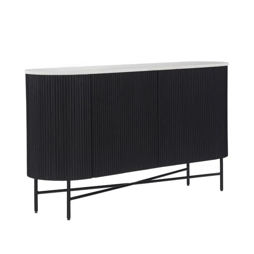 Lucas Sideboard - Black w/ Marble Top - Multiple Sizes