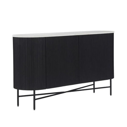 Lucas Sideboard - Black w/ Marble Top - Multiple Sizes