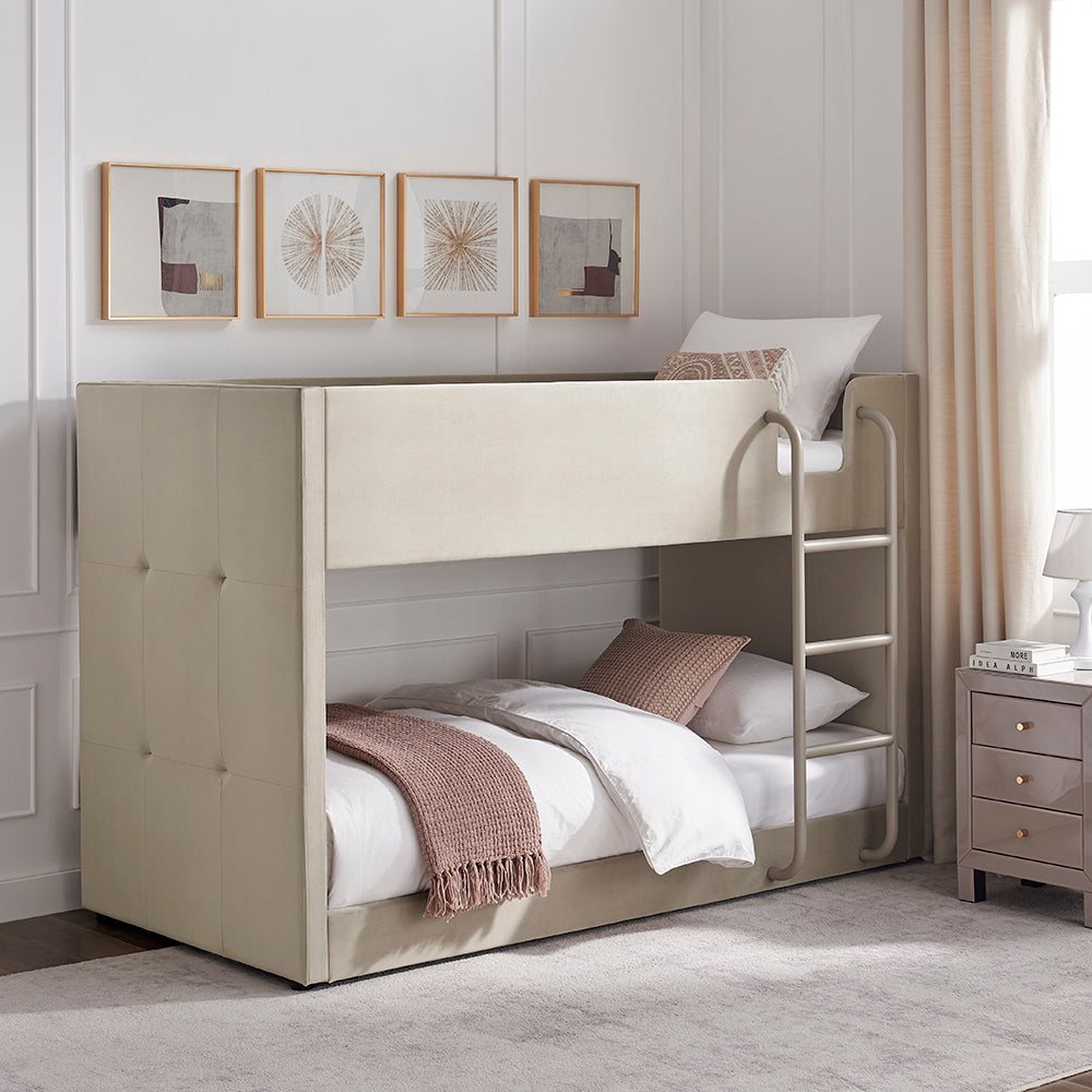 Eloise Bunk Bed (LB89) - Taupe Velvet