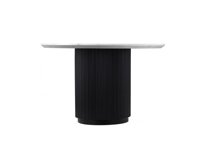 Lucas Round Dining Table - Black w/ Marble Top