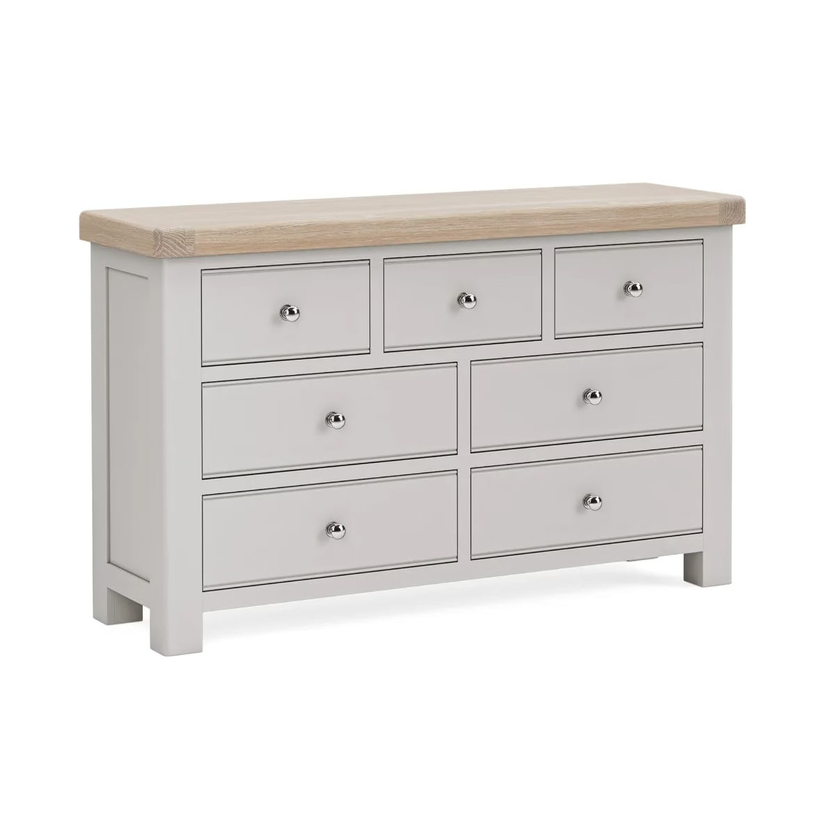 Salcombe 3 Over 4 Drawer Chest - Light Grey