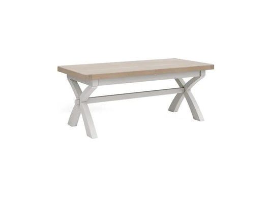 Salcombe Cross Leg Extendable Dining Table - Light Grey