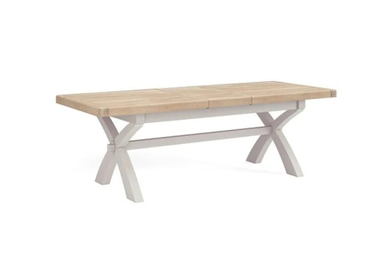 Salcombe Cross Leg Extendable Dining Table - Light Grey