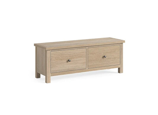 Modern Country Large 2 Drawer Bench - Oak