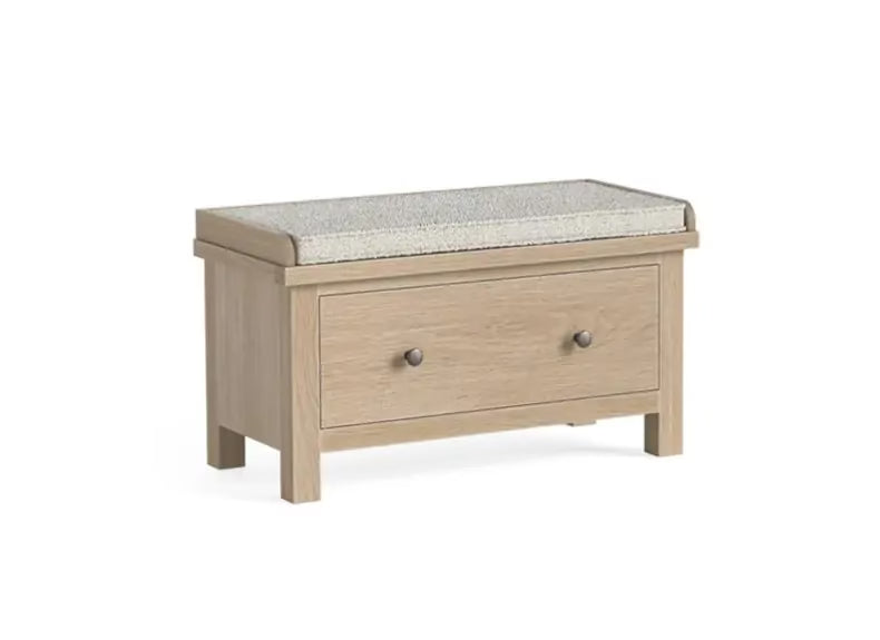 Modern Country Hallway Bench with Drawer - Oak