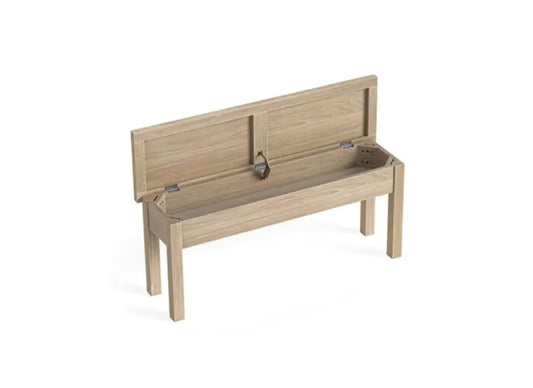 Modern Country Shallow Storage Bench - Oak
