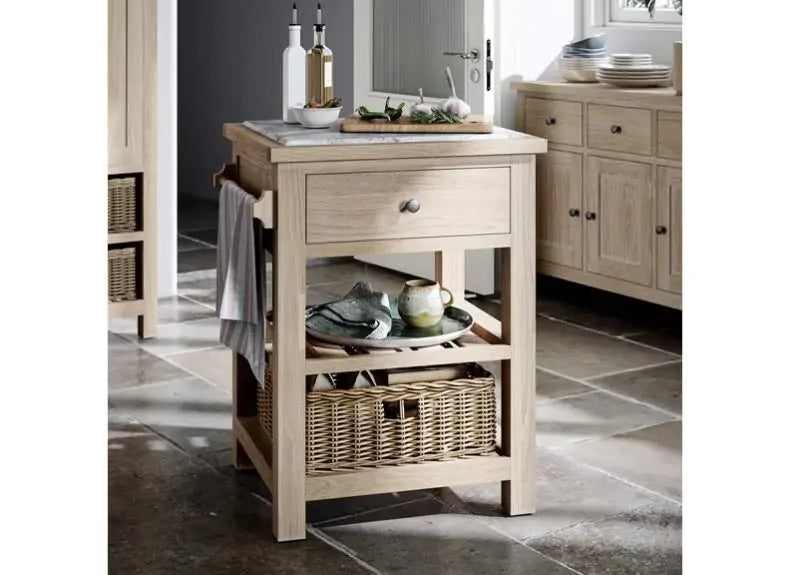 Modern Country Small Kitchen Island - Oak