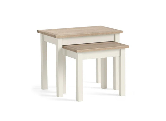 Modern Country Nest of Tables - Coconut White