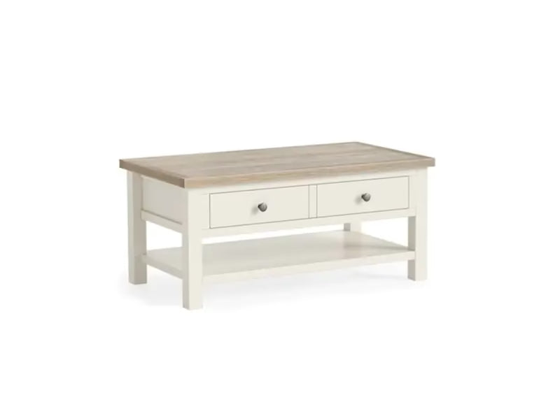 Modern Country Coffee Table - Coconut White - Multiple Sizes