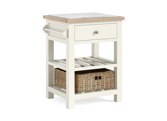 Modern Country Small Kitchen Island - Coconut White