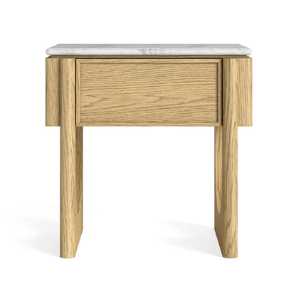 Phoenix Lamp Table - Oak w/ Marble Top