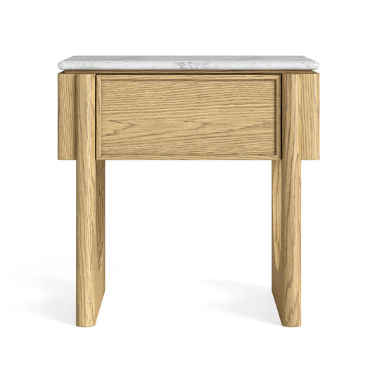Phoenix Lamp Table - Oak w/ Marble Top