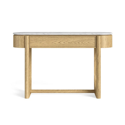Phoenix Console Table - Oak w/ Marble Top