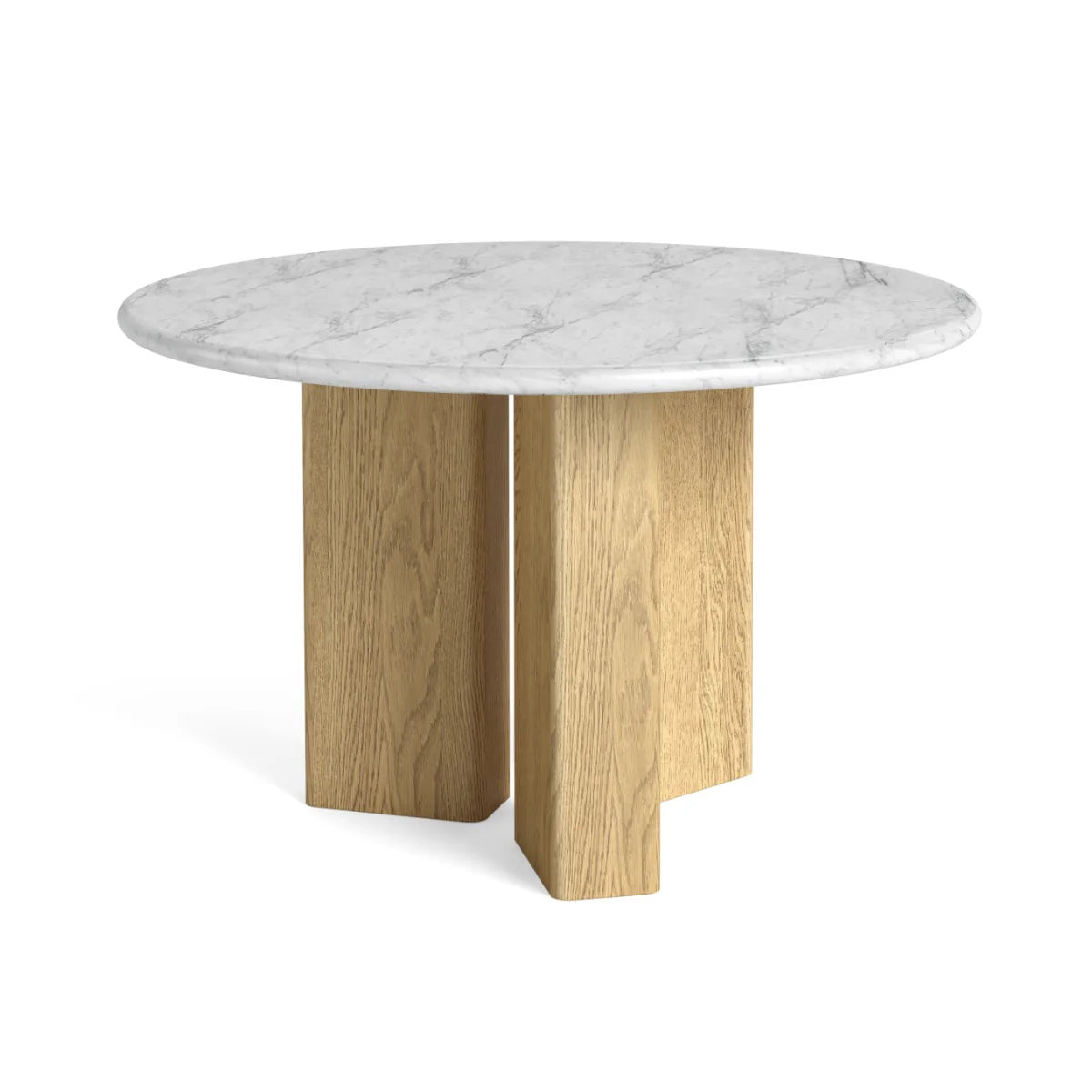 Phoenix Round Dining Table - Oak w/ Marble Top