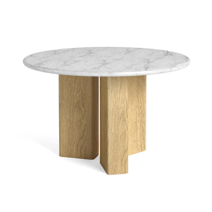 Phoenix Round Dining Table - Oak w/ Marble Top