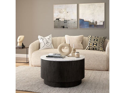 Lucas Coffee Table - Black w/ Marble Top