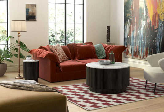 Lucas Coffee Table - Black w/ Marble Top
