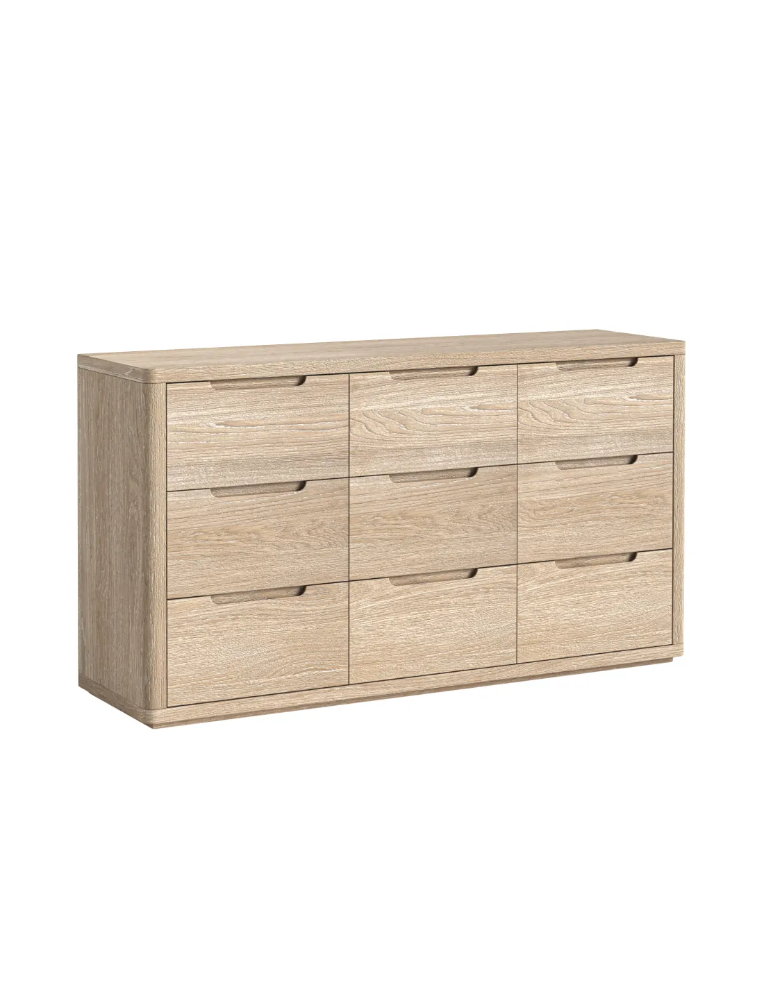 Portobello 9 Drawer Chest - Natural Oak