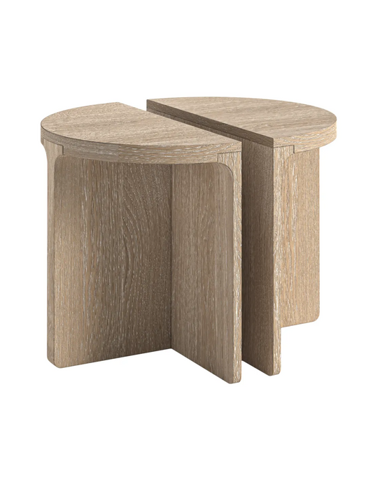 Portobello Half Moon Nest of Tables - Natural Oak