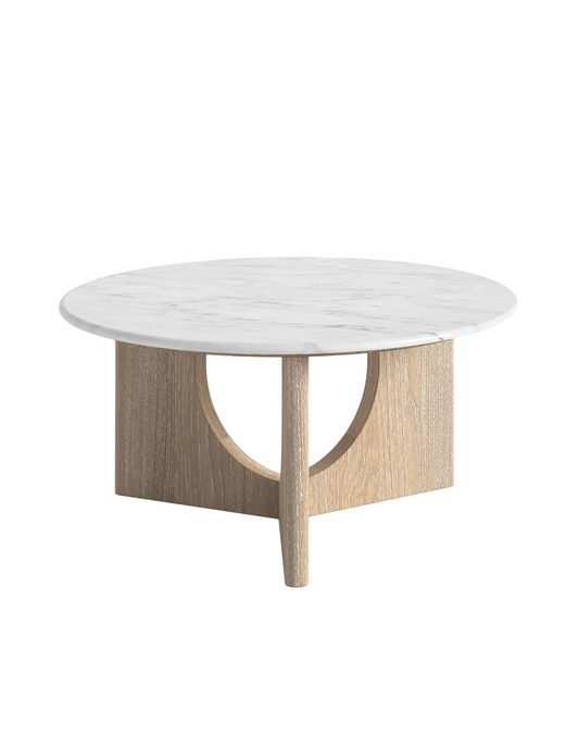 Portobello Coffee Table - Natural Oak w/ Travertine Top