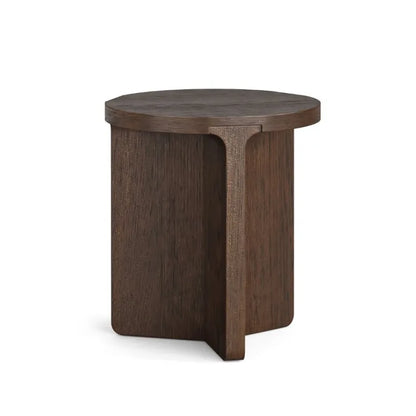California Round Side Table - Dark Oak