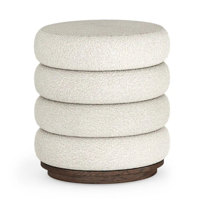 California Upholstered Foot Stool - Dark Oak