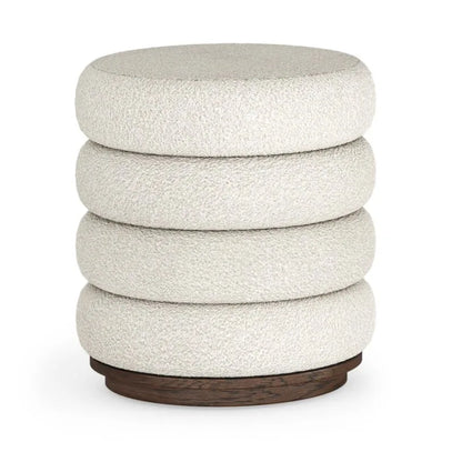 California Upholstered Foot Stool - Dark Oak