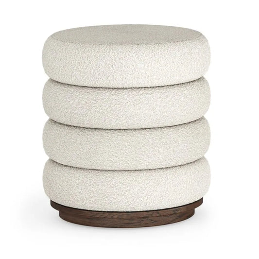 California Upholstered Foot Stool - Dark Oak