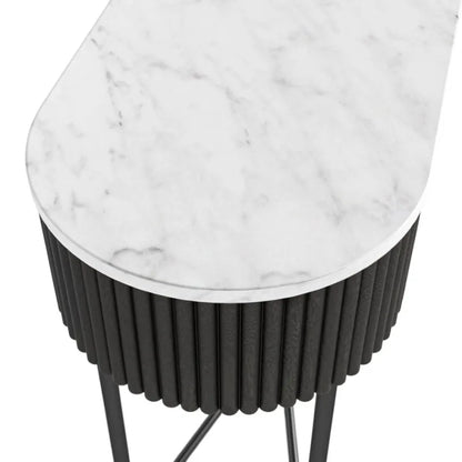 Lucas Console Table - Black w/Marble Top